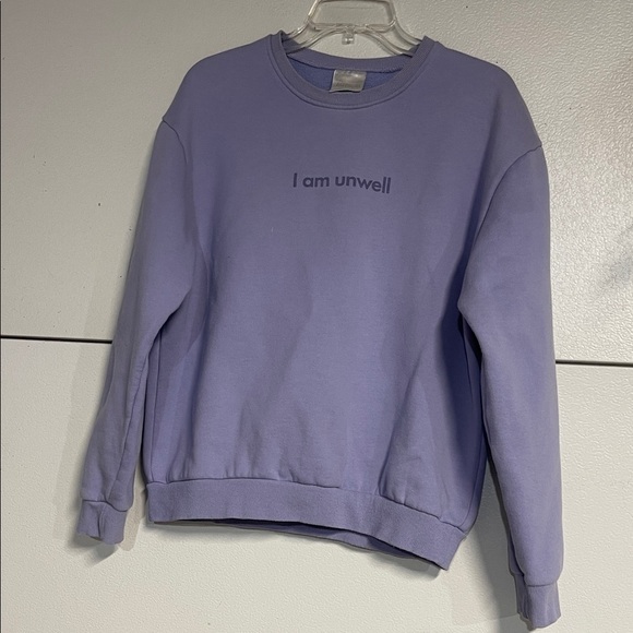I AM UNWELL WOMENS PURPLE CREWNECK SWEATSHIRT BARSTOOL MEDIUM - Picture 2 of 5
